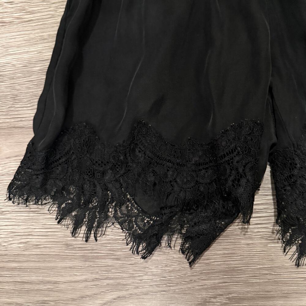 Gold Hawk Coco Black Lace Romper Silk Whimsigoth Sexy Medium Lace Luxury Chic - Picture 5 of 10